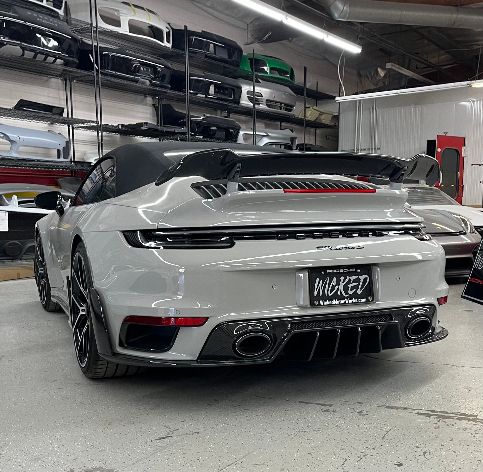 Wicked Motor Works, New Porsche 992 Turbo Carbon Fiber Rear lower