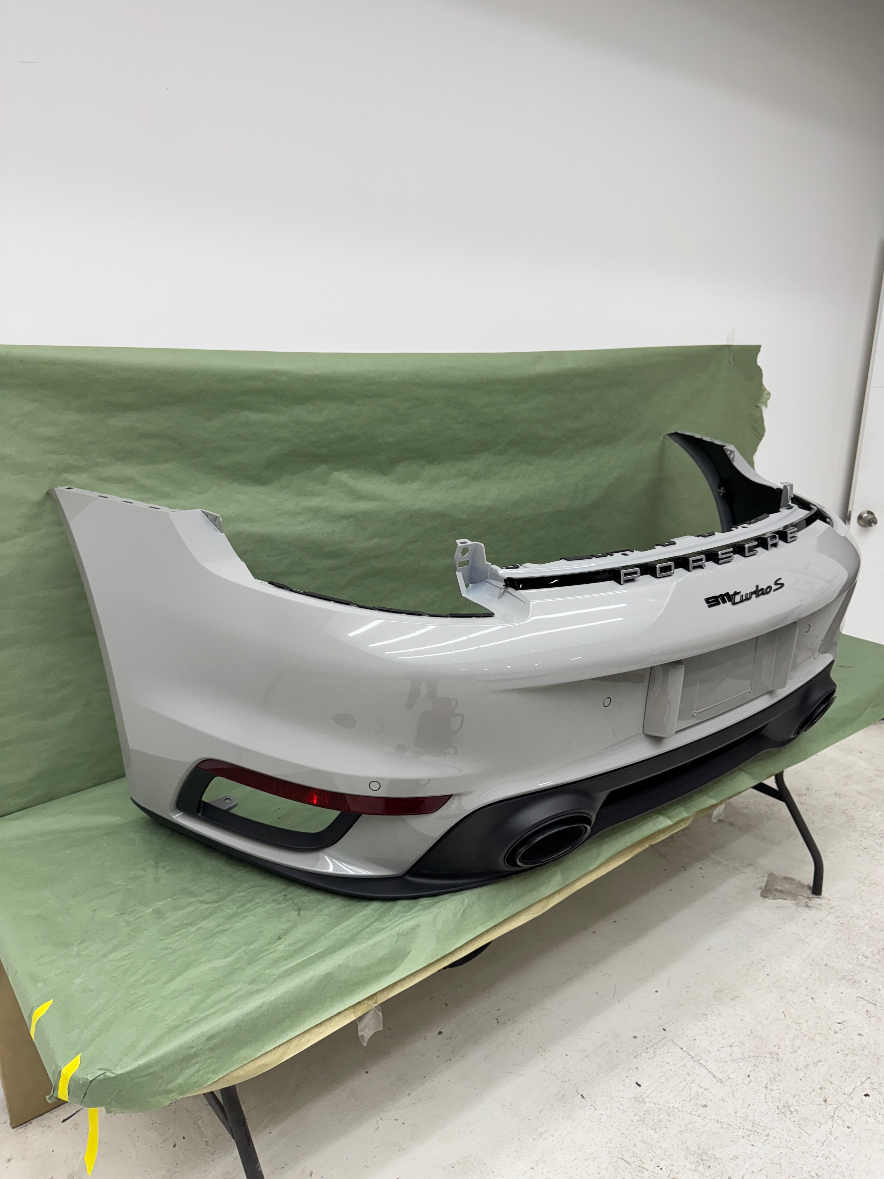 Porsche OEM Factory Turbo S Rear bumper in chalk