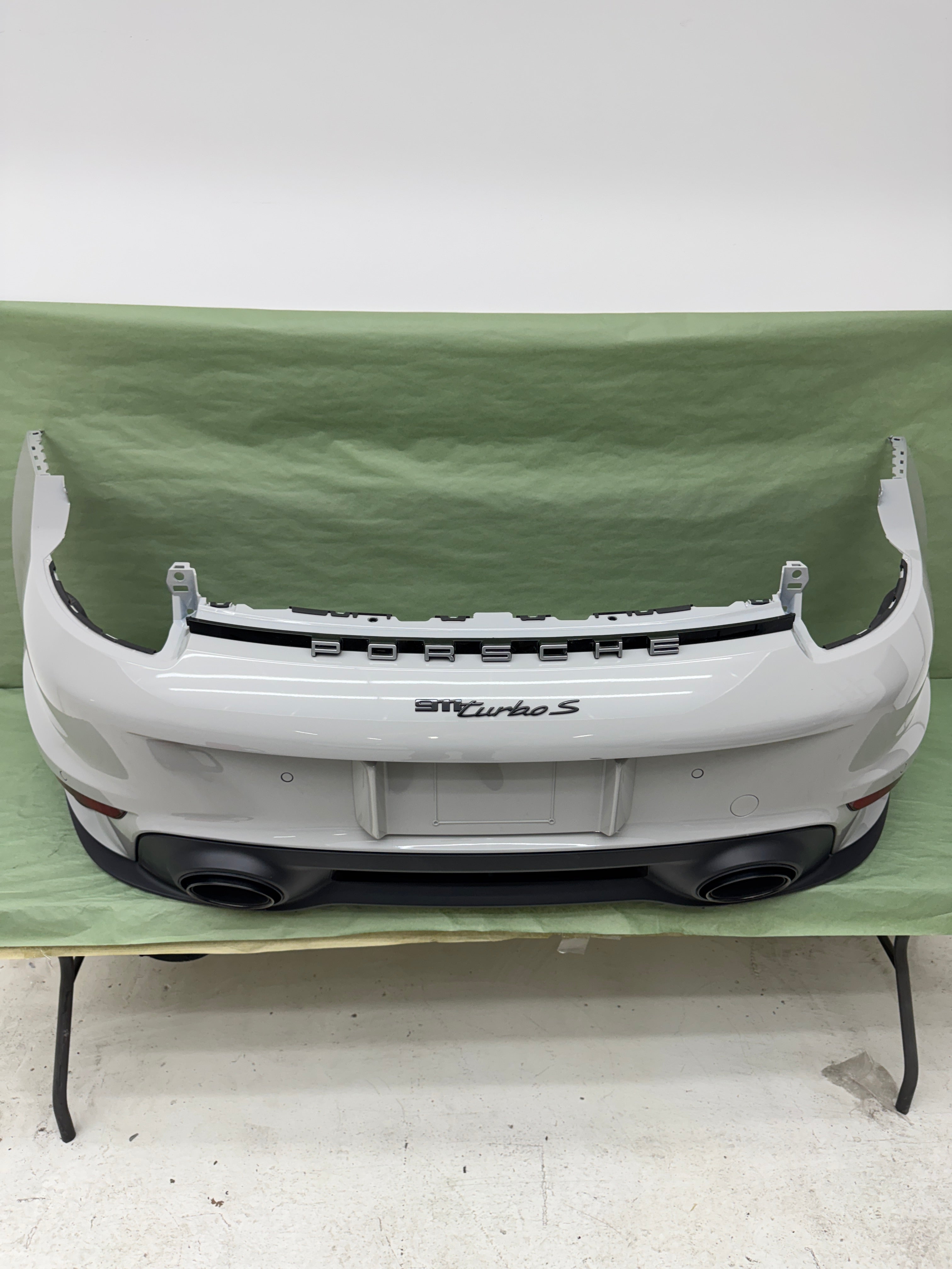 Porsche OEM Factory Turbo S Rear bumper in chalk